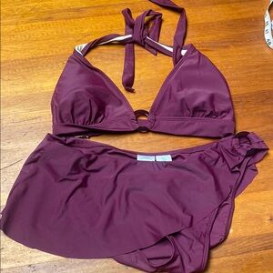 Elegant Purple Triangle Bikini Set Swim